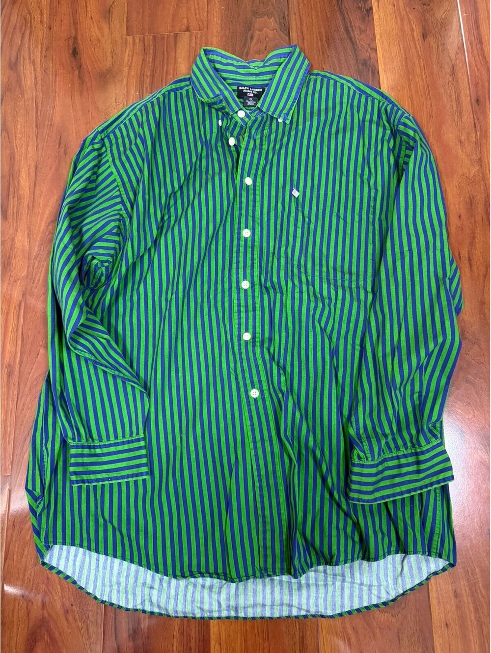 Ralph Lauren Jeans Co Button Up Shirt Men XL Vintage USA Flag L/S Americana
